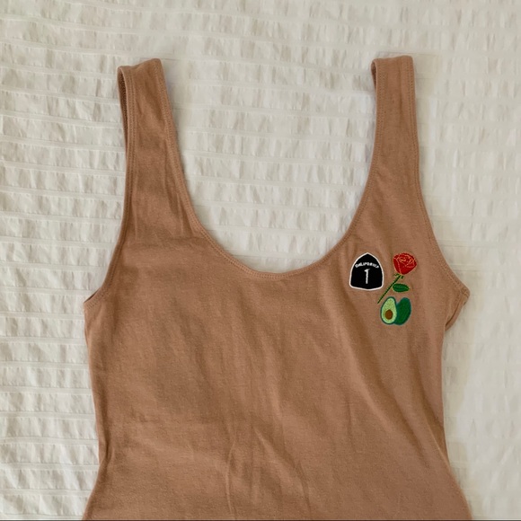 PacSun Tops - Pacsun Tan Bodysuit w/ Patches